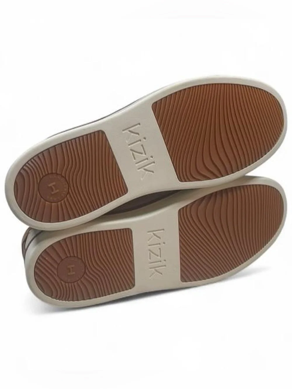 NWOT! KIZIK MEN'S SONOMA LITE TAUPE Hands-Free Slip-On Leather Sneakers Size 12